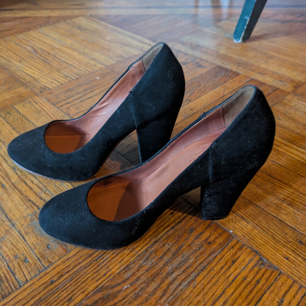 Madewell Black Suede Frankie Pumps - Picture 2 of 6